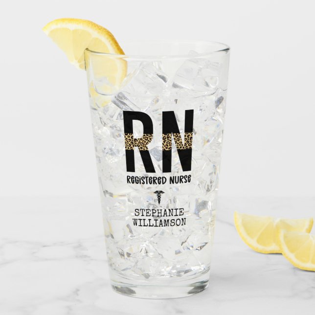 Personalized RN Registered Nurse Graduation Gifts Glass (Front Ice)