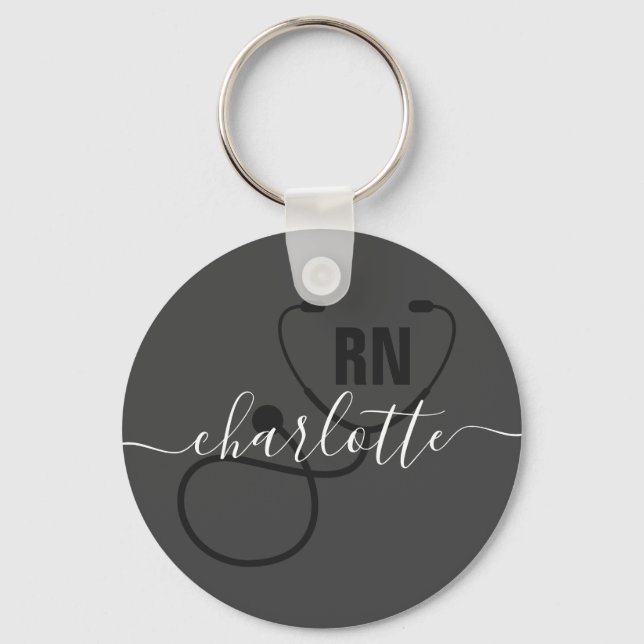 Personalized RN Registered Nurse Graduation Keychain (Front)