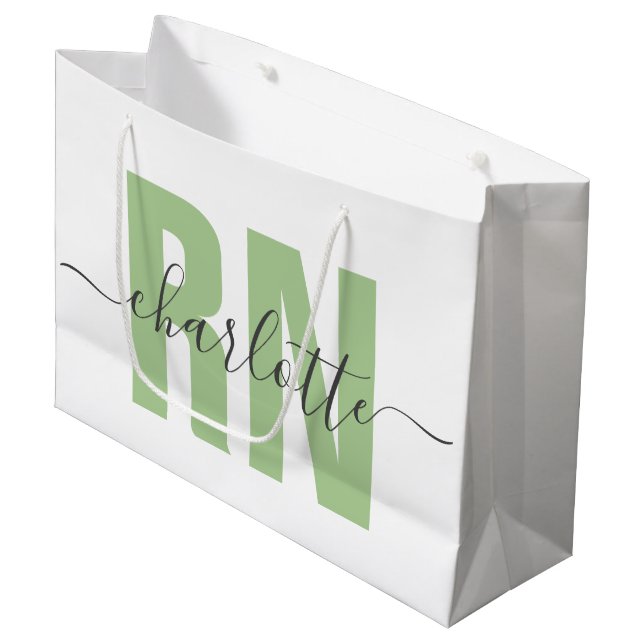 Personalized RN Registered Nurse Graduation Large Gift Bag (Front Angled)