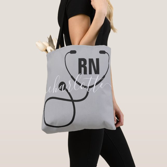Personalized RN Registered Nurse Graduation Tote Bag (Close Up)