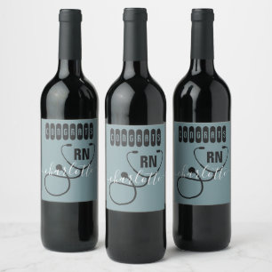 Personalized RN Registered Nurse Graduation Wine Label