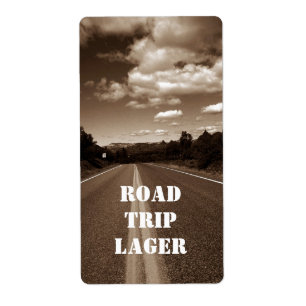 Personalized Road Trip Lager Homebrew Custom Label