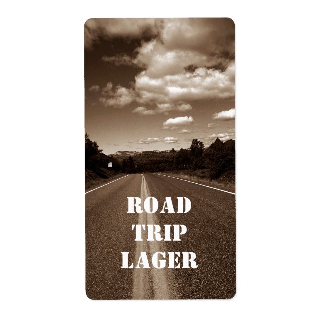 Personalized Road Trip Lager Homebrew Custom Label (Front)