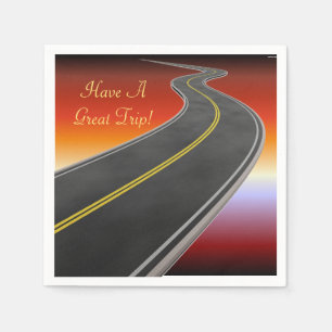 Personalized Road Trip Sunset Highway Napkins