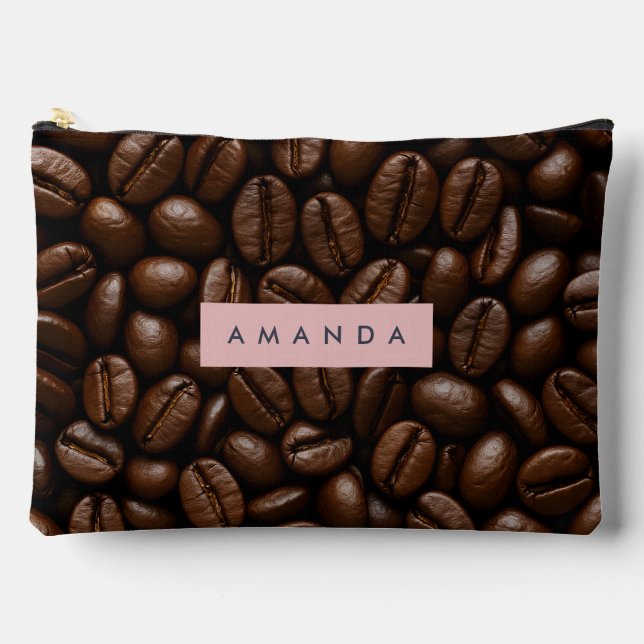 Personalized Roasted Coffee Beans  Accessory Pouch (Front)