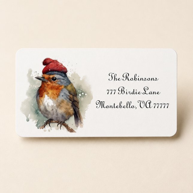 Personalized Robin Christmas Mailing Label (Creator Uploaded)