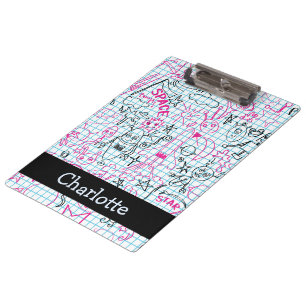 Personalized Robot Rocket Ship And Alien Moon Clipboard