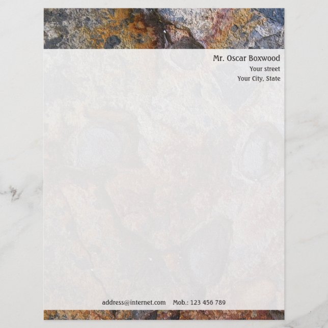 Personalized Rock Structure with Return Address Letterhead (Front)