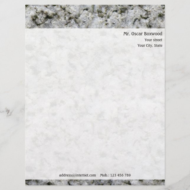 Personalized Rock Texture with Return Address Letterhead (Front)
