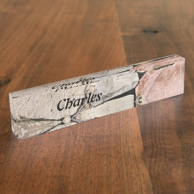 Personalized Rock Wall Nameplate (Side)