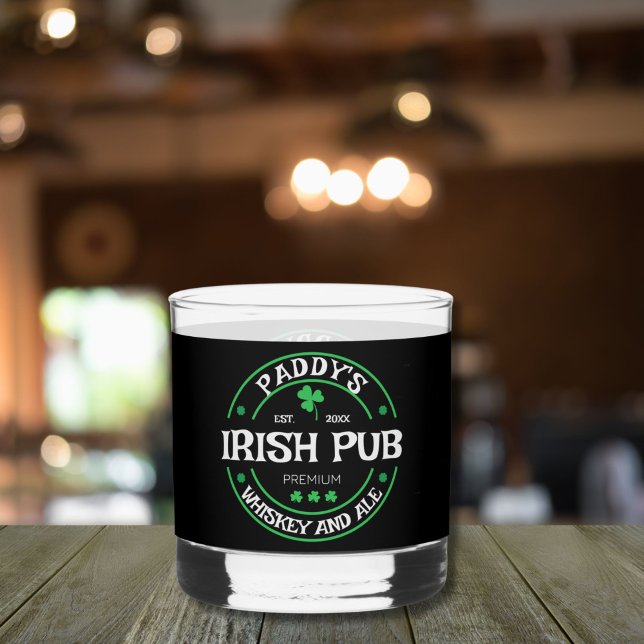 Personalized Rocks Glass (All text are customizable, fit for Irish pub or home pub.  A perfect gift for him.)
