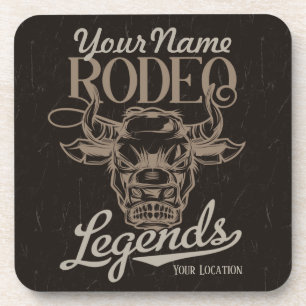 Personalized Rodeo Old West Steer Roping Legends Coaster