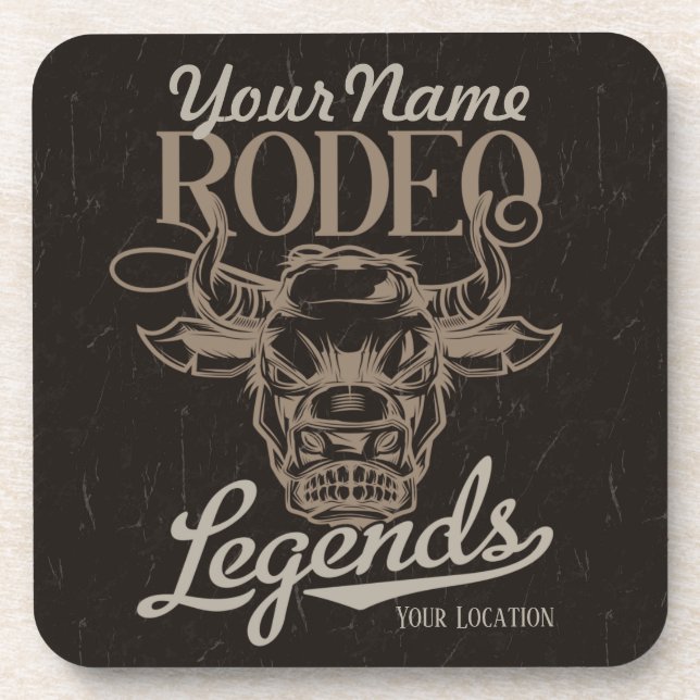 Personalized Rodeo Old West Steer Roping Legends  Coaster (Front)