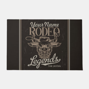 Personalized Rodeo Old West Steer Roping Legends Doormat