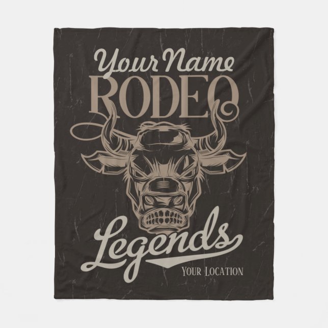 Personalized Rodeo Old West Steer Roping Legends Fleece Blanket (Front)