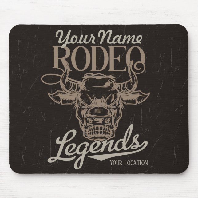 Personalized Rodeo Old West Steer Roping Legends  Mouse Pad (Front)