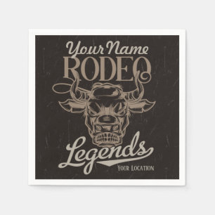 Personalized Rodeo Old West Steer Roping Legends Napkin