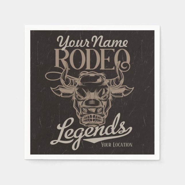 Personalized Rodeo Old West Steer Roping Legends  Napkin (Front)