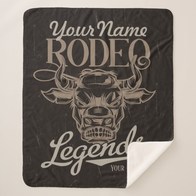 Personalized Rodeo Old West Steer Roping Legends Sherpa Blanket (Front)