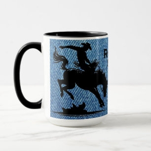 Personalized Rodeo Star Blue Denim Mug