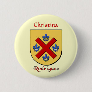 Personalized Rodriguez Historical Shield 2 Inch Round Button