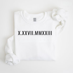 Personalized Roman Numeral Couple Anniversary Gift Sweatshirt