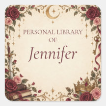 Personalized Romantasy Library Bookplate
