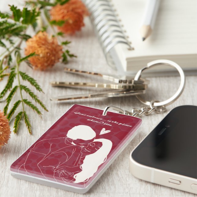 Personalized Romantic Acrylic  Keychain (Front Right)
