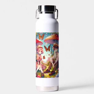Personalized Romantic Anime Couple Water Bottle