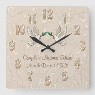 Personalized Romantic Blush Champagne Clock