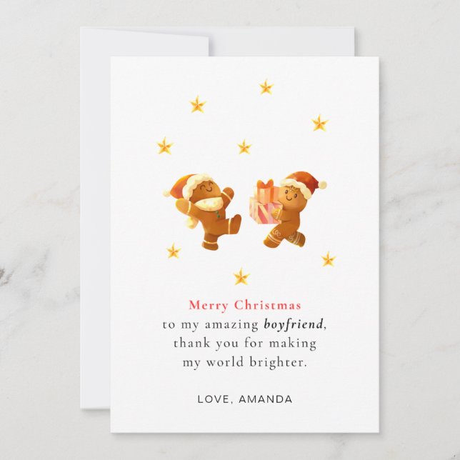 Personalized Romantic Boyfriend Christmas Card (Front)