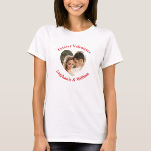 Personalized romantic couple photo heart T-Shirt