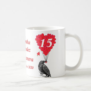 Personalized romantic crow Quinceanera Coffee Mug