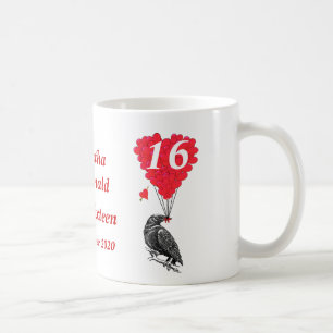 Personalized romantic crow Sweet Sixteen Coffee Mug