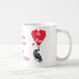 Personalized romantic crow Valentines day Coffee Mug
