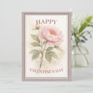 Personalized Romantic Floral Happy Valentine's Day Holiday Card