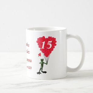 Personalized romantic frog Quinceanera Coffee Mug