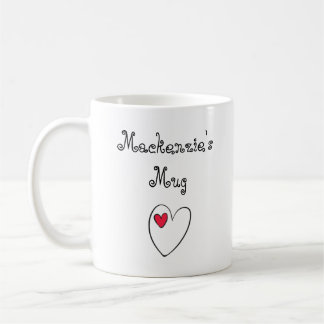 Personalized Romantic Heart Coffee Mug