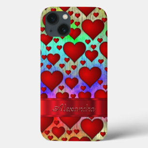Personalized romantic heart pattern iPhone 13 case