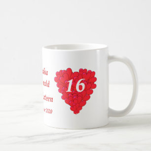 Personalized romantic heart Sweet Sixteen Coffee Mug