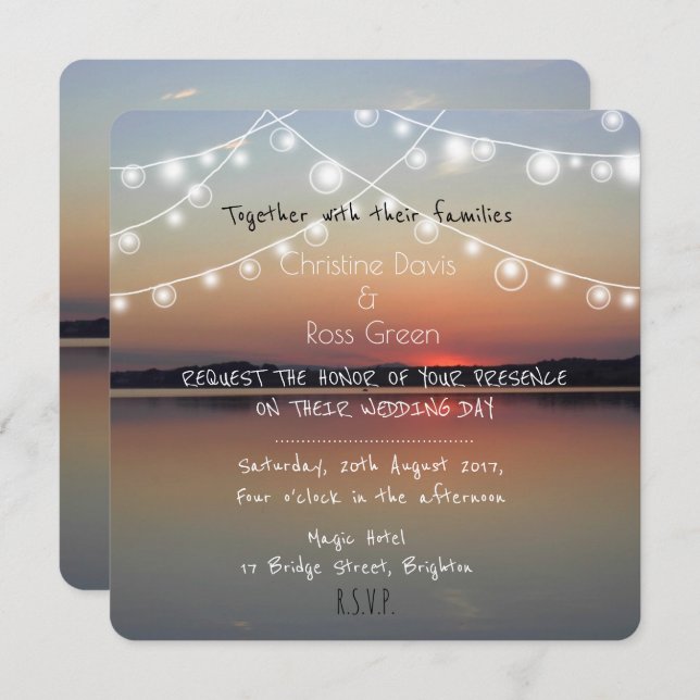 Personalized romantic lake wedding invitation (Front/Back)