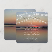 Personalized romantic lake wedding invitation