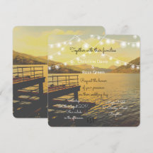 Personalized romantic lake wedding invitation