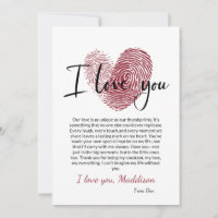 Personalized Romantic Love Card with Thumbprint ❤️