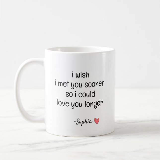 Personalized Romantic Love Quote Coffee Mug (Left)