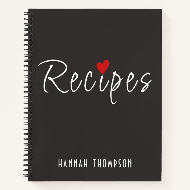 Personalized Romantic Recipes Write your own Notebook (Front)