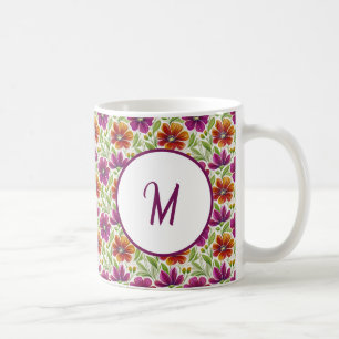 Personalized Romantic Spring Girly Flowers Coffee Mug