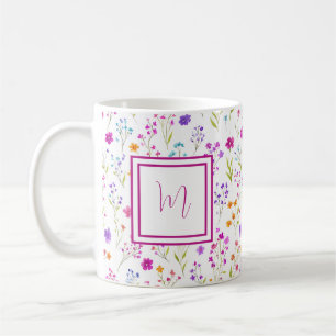 Personalized Romantic Spring Girly Flowers Coffee Mug