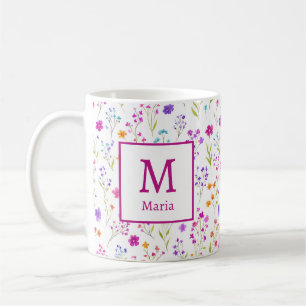 Personalized Romantic Spring Girly Flowers Coffee Mug