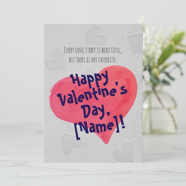 Personalized Romantic Valentine's Day Card  (Standing Front)